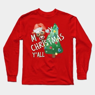 Moo-y Christmas Y'all Long Sleeve T-Shirt